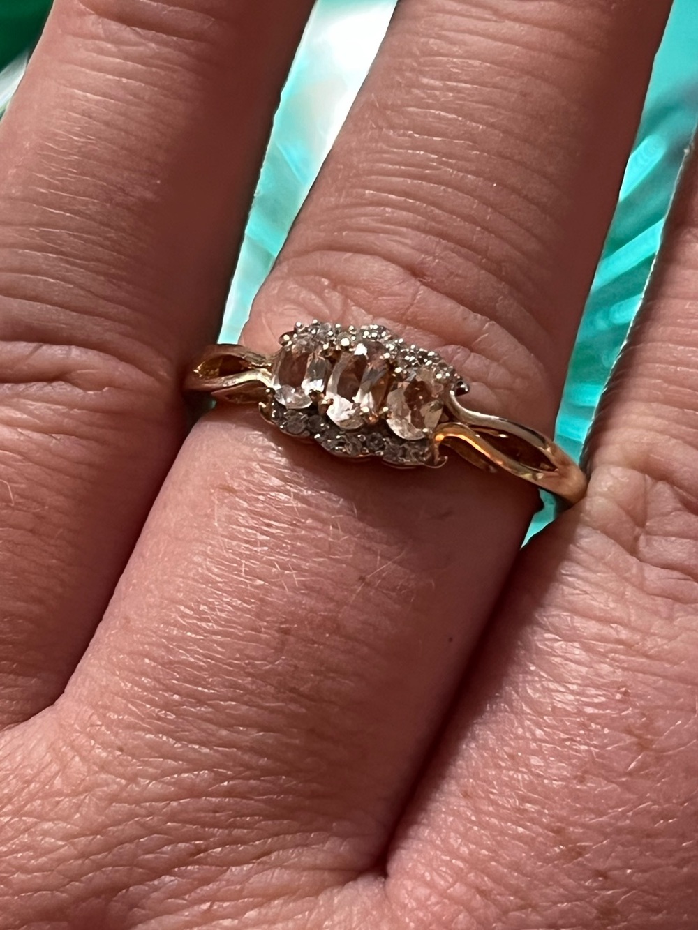 Chuck Clemency Sterling Silver 925 Gold Vermeil Morganite Ring Size 10 Ring